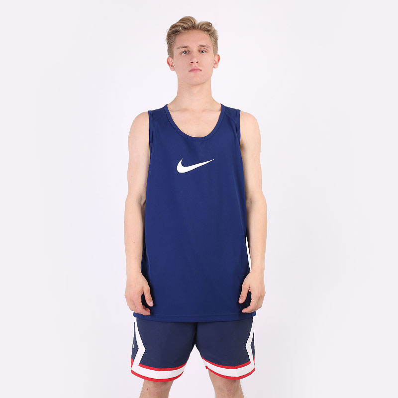 мужская синяя майка Nike Dry Basketball Top AJ1431-492 - цена, описание, фото 3